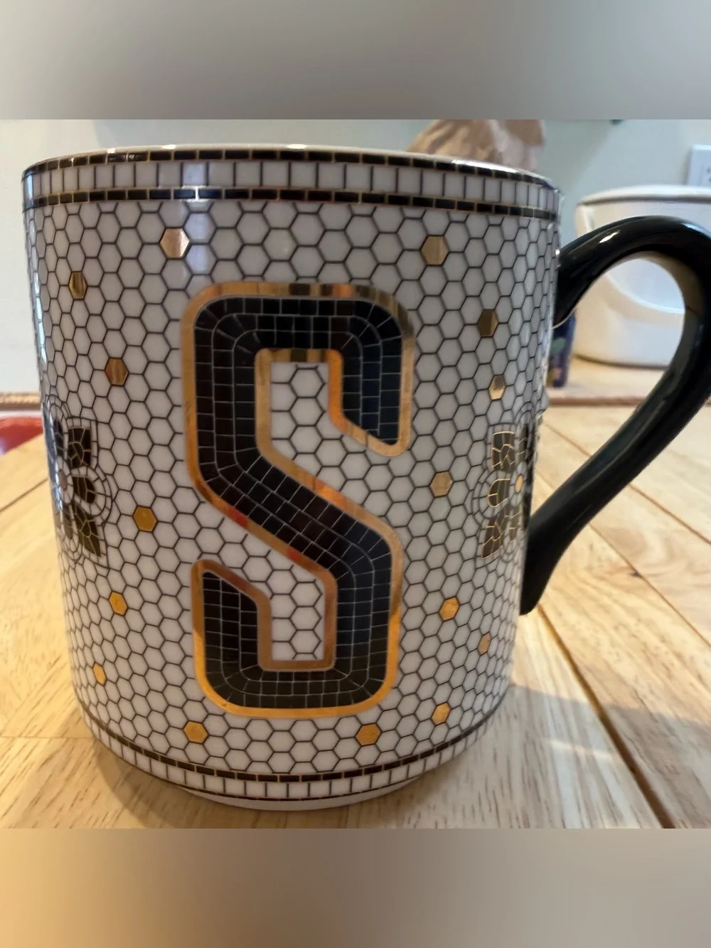 Anthrogologie Bistro Tile Stoneware Mug: Monogram Edition 